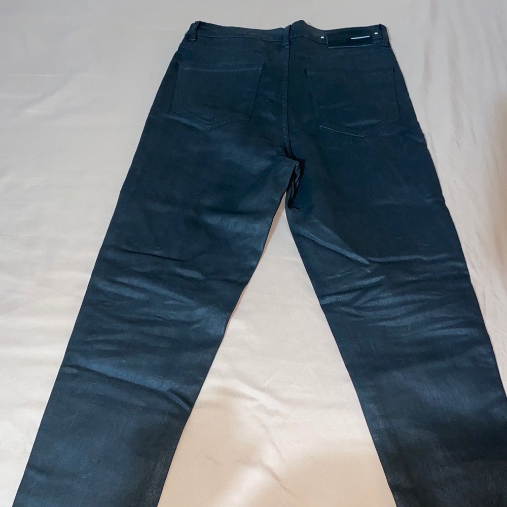 Blkdnm skinny fit coated jeans. Waxed effect